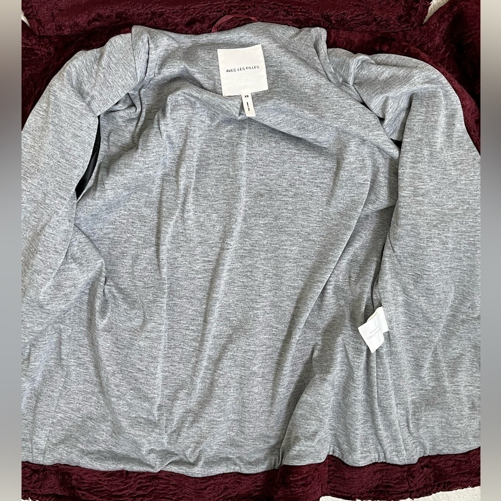Avec Les Filles Burgundy Faux Fur Moto Jacket XS Oversized NWT - Picture 6 of 7